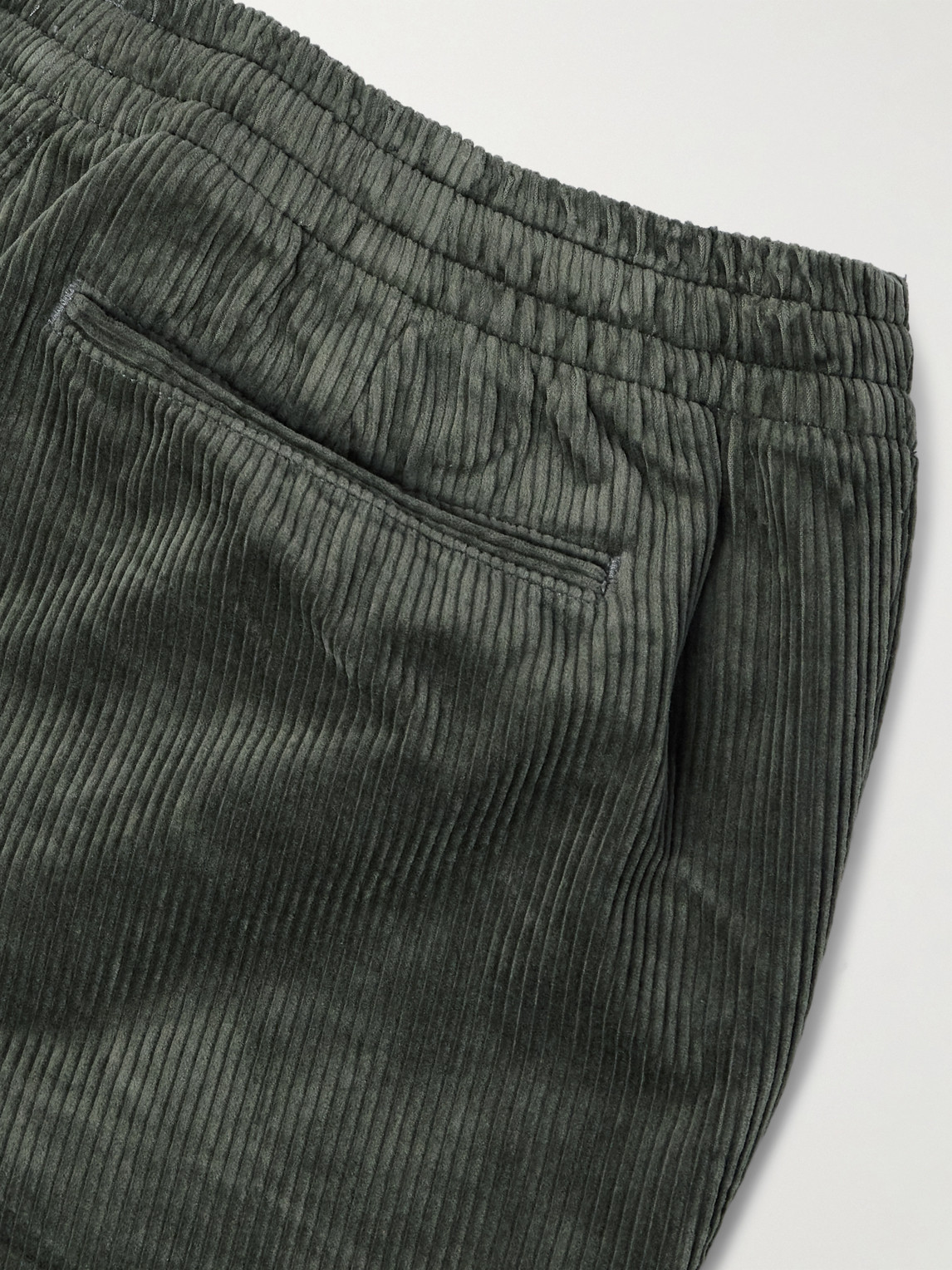 Polo Ralph Lauren Straight-leg Cotton-corduroy Drawstring Shorts In Green