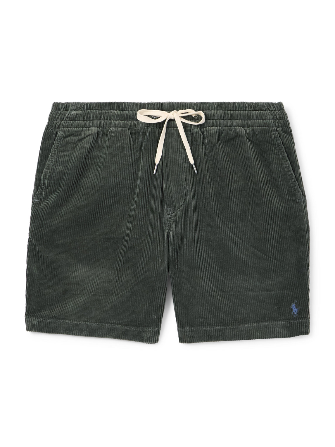 Polo Ralph Lauren Straight-leg Cotton-corduroy Drawstring Shorts In Green