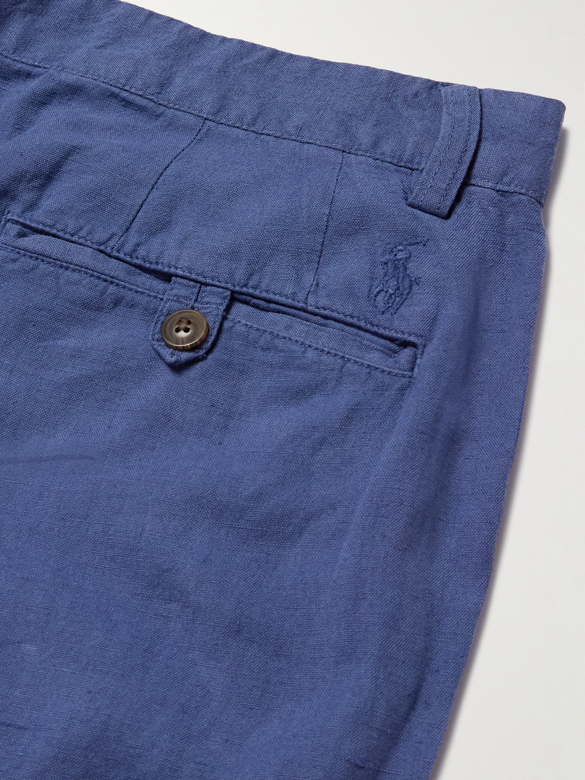Polo Ralph Lauren Straight-leg Linen And Cotton-blend Trousers In Blue