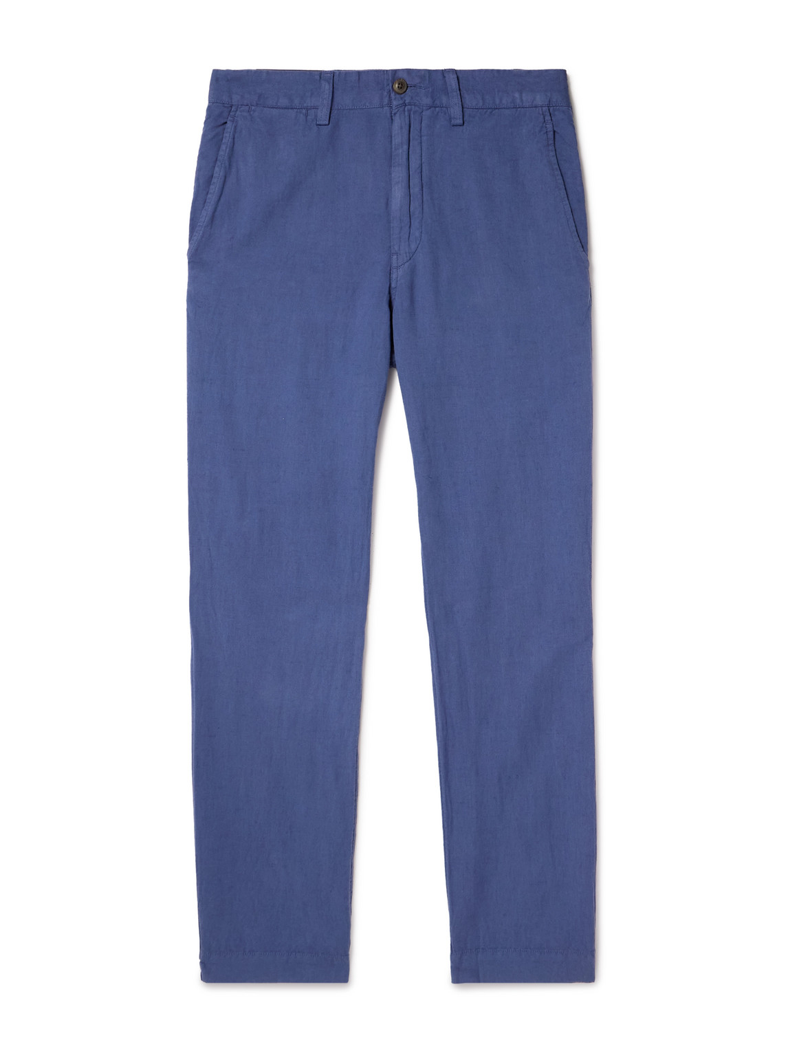 Polo Ralph Lauren Straight-leg Linen And Cotton-blend Trousers In Blue