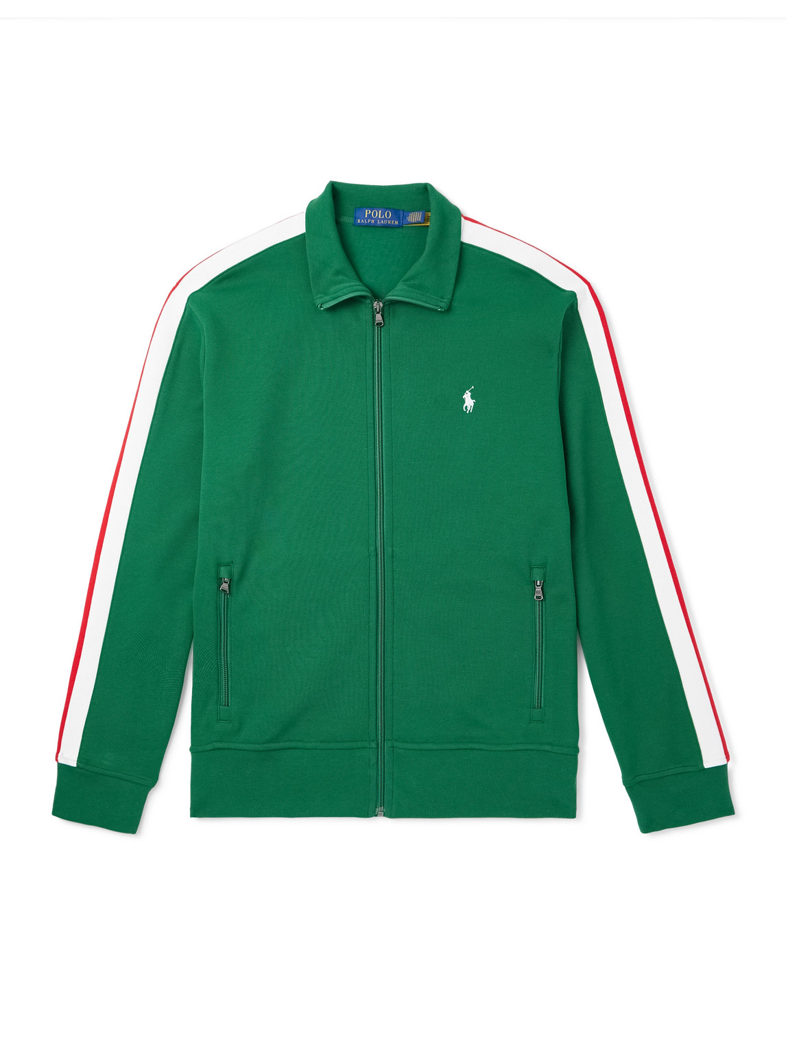 Polo Ralph Lauren Striped Cotton-blend Jersey Zip-up Sweatshirt