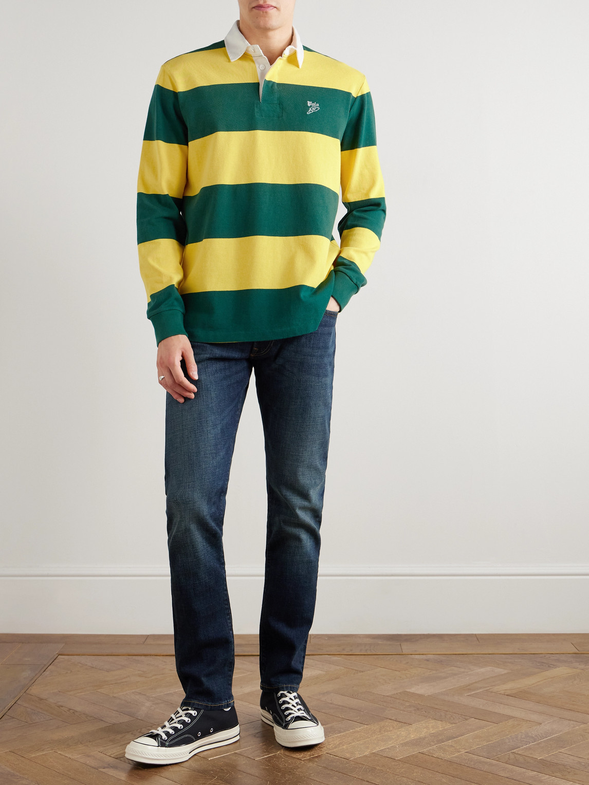 Polo Ralph Lauren Multicolor Polo Shirt With Logo Embroidery On The Front And All-over Striped Motif In Multi