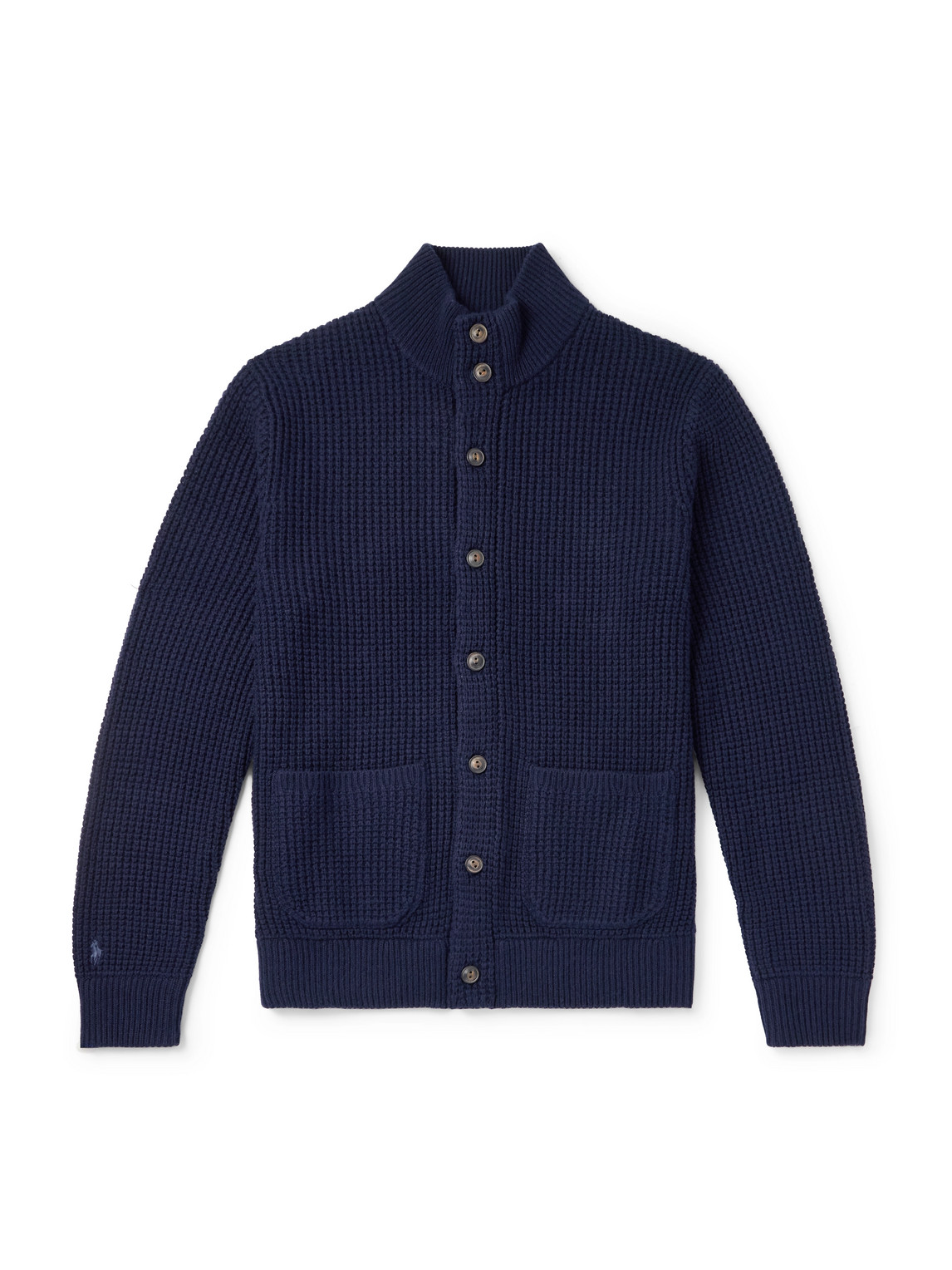 Polo Ralph Lauren Waffle-knit Wool And Cotton-blend Cardigan