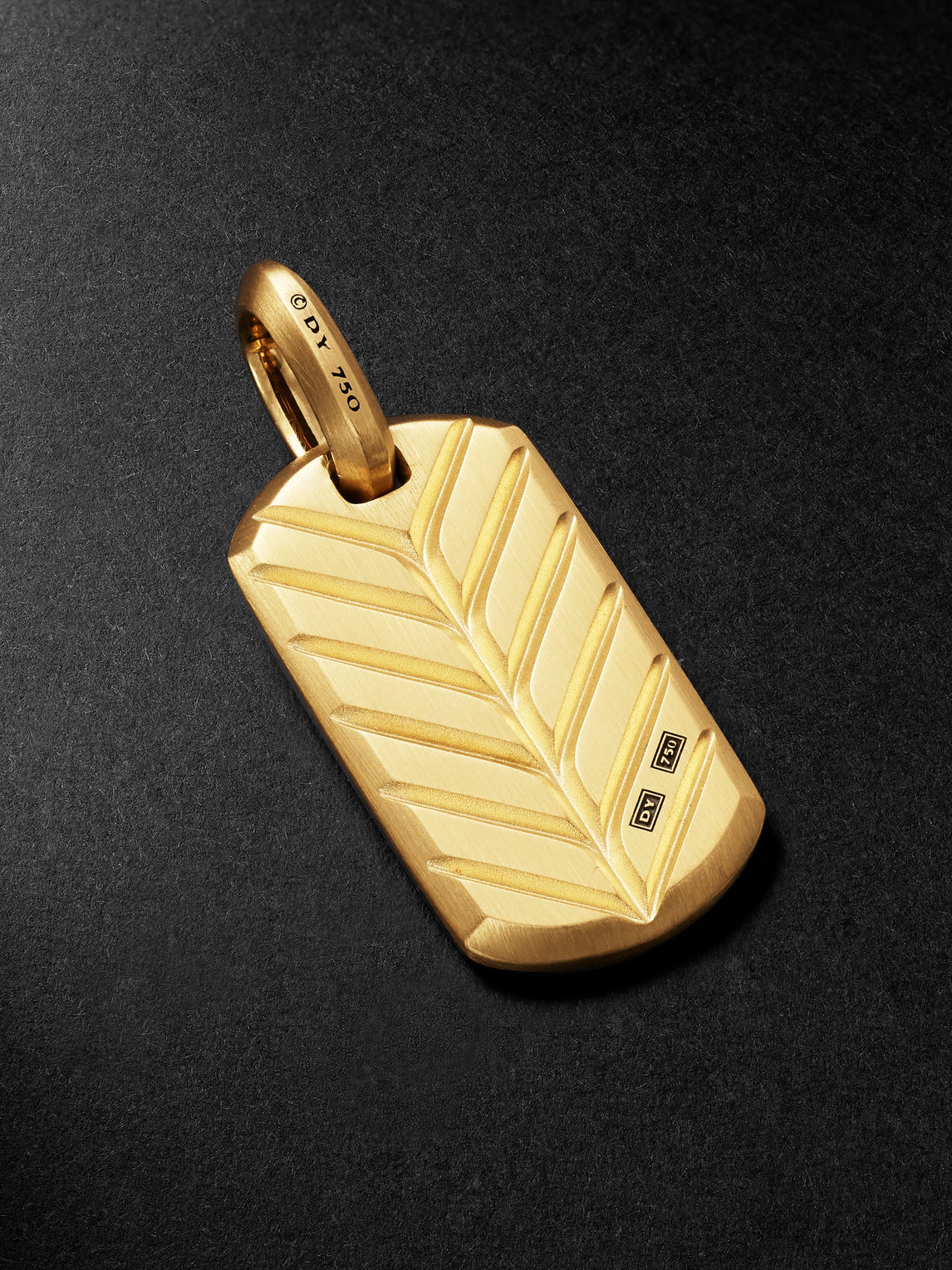 David Yurman Chevron Gold Diamond Pendant In Gold