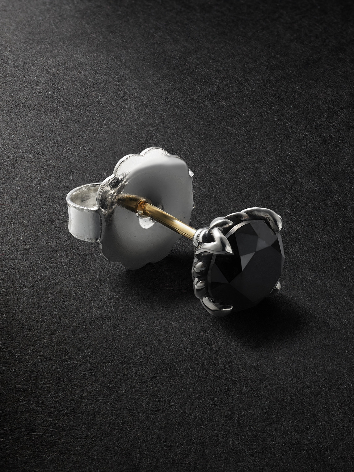 David Yurman Sterling Silver, 18-Karat Gold and Diamond Single Earring - Men