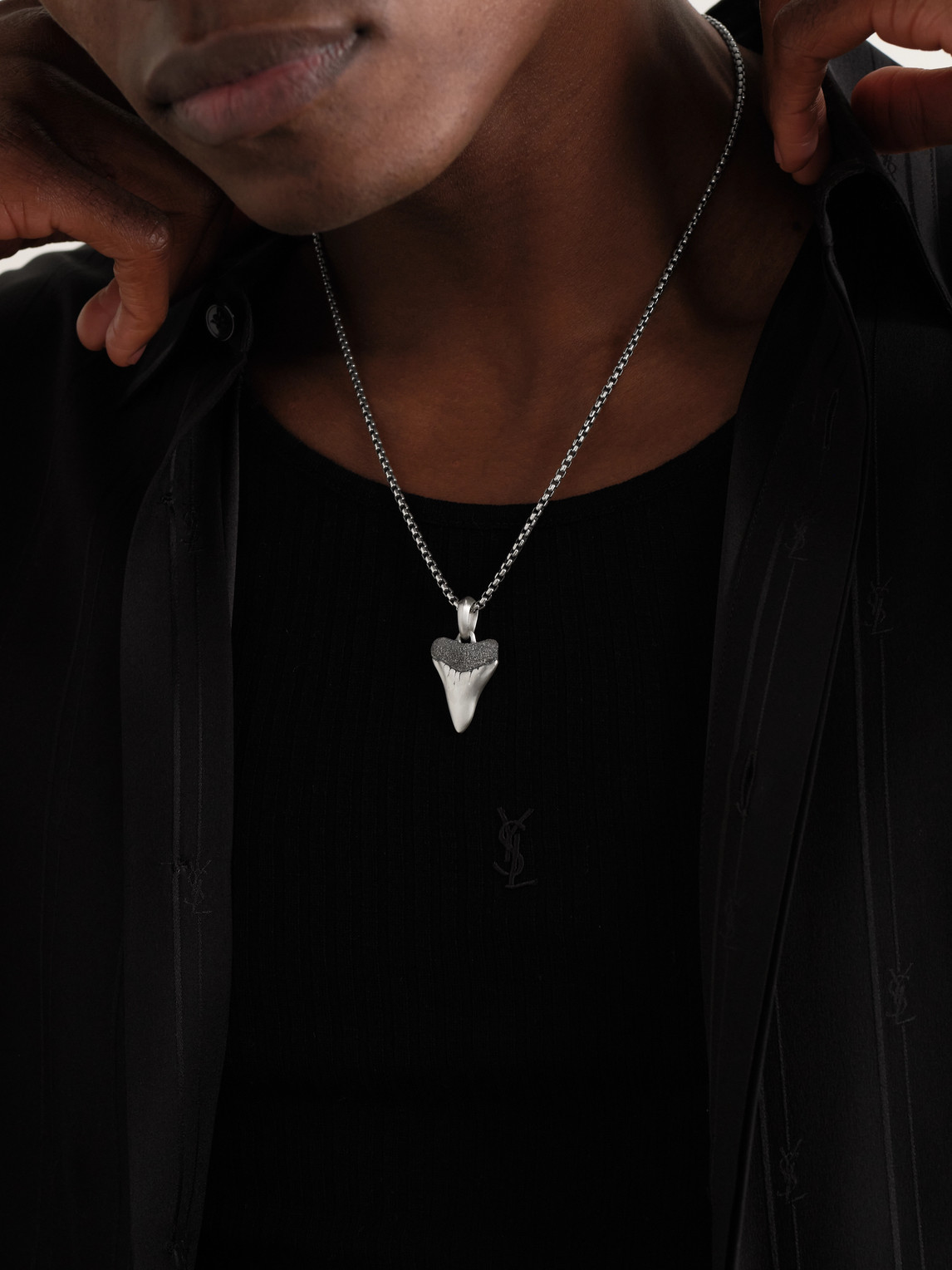 David Yurman Shark Tooth Sterling Silver Amulet In Silver