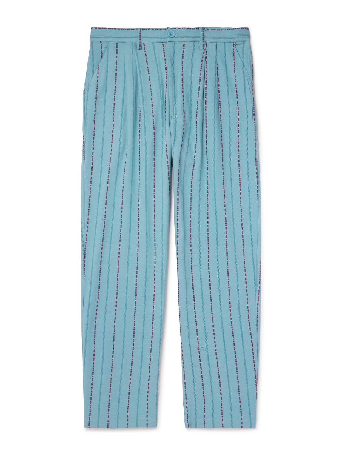Antonio Straight-Leg Striped Cotton-Canvas Trousers