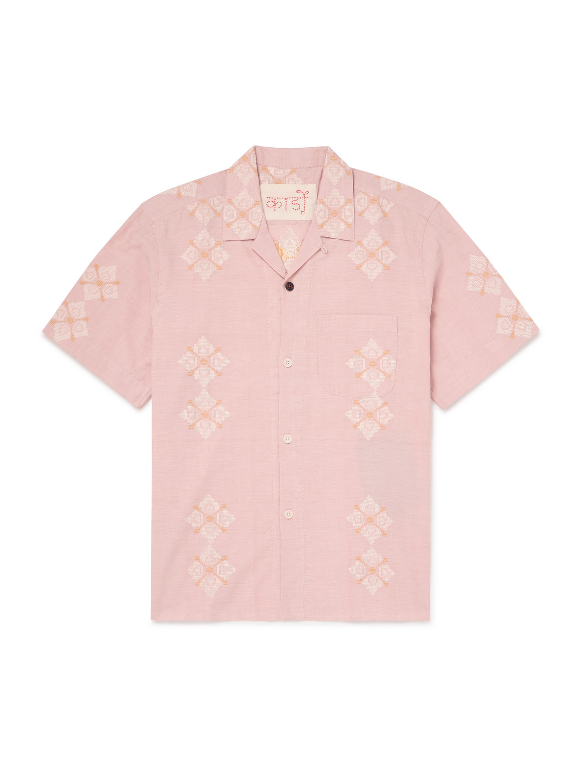 Kardo Ayo Convertible-collar Embroidered Cotton Shirt