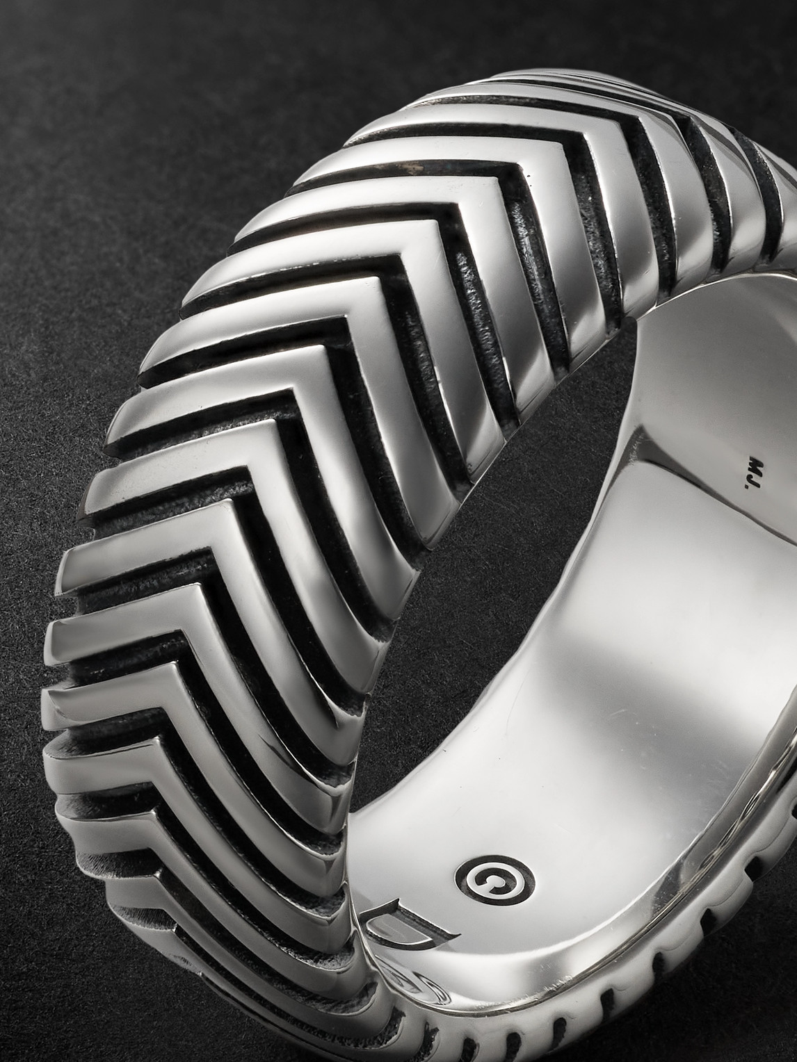 David Yurman Chevron Sterling Silver Ring In Silver