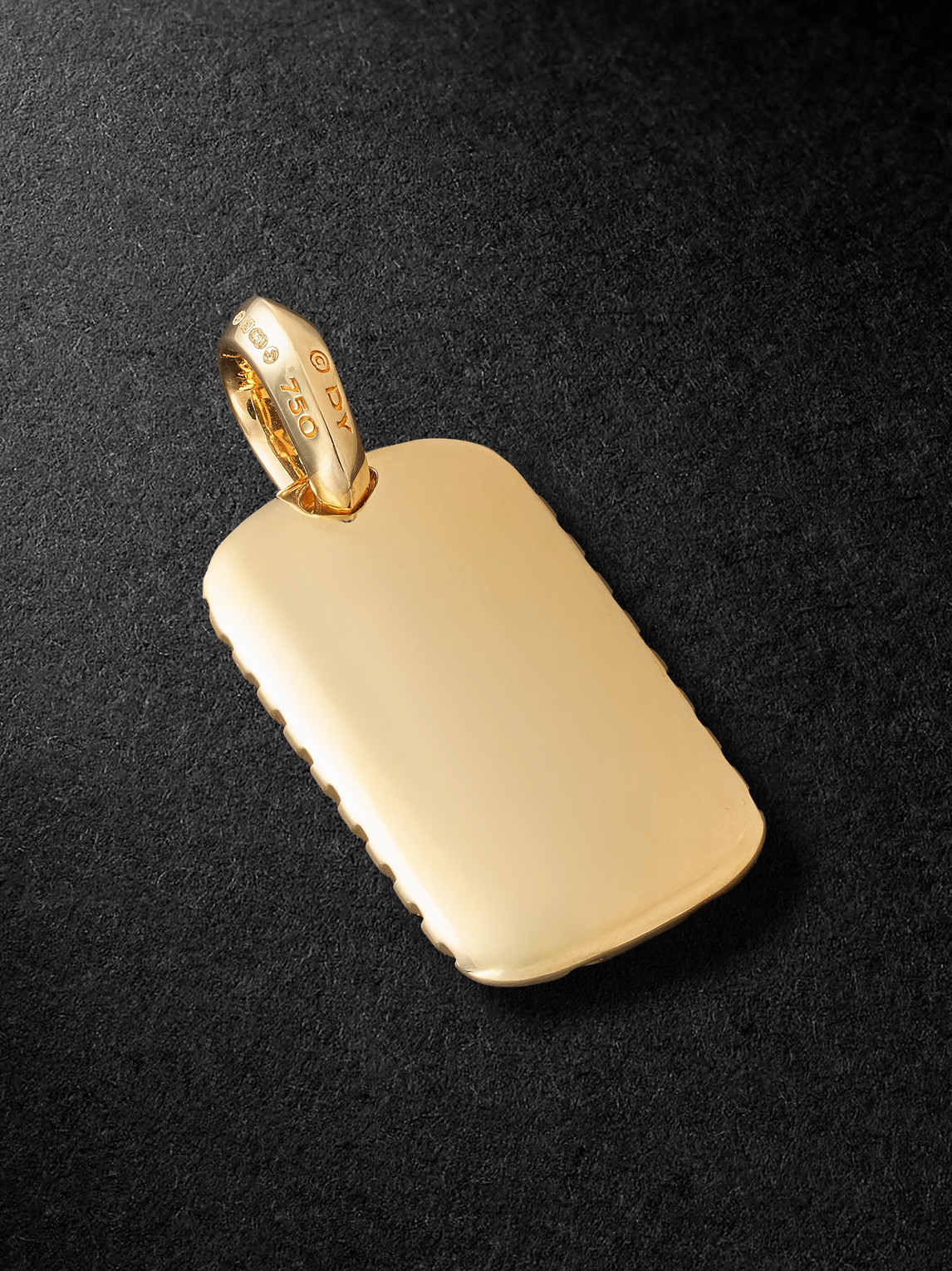 David Yurman Chevron 18-karat Gold Tiger's Eye Pendant In Metallic