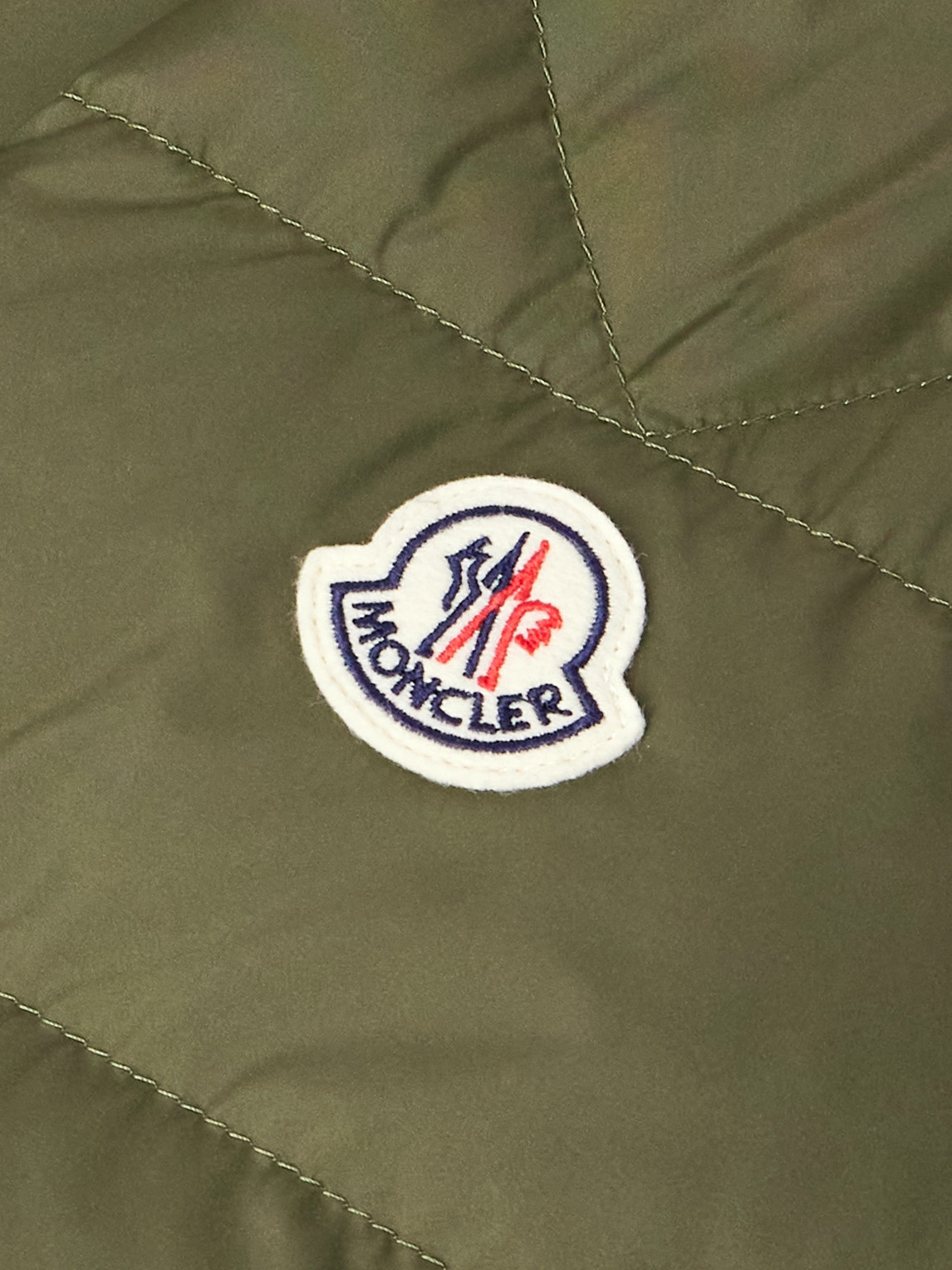 Moncler Collar Puffer Quilted Pockets Coat In Green