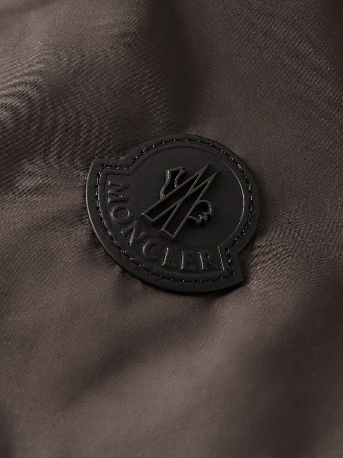 Moncler Livra Reversible Fleece And Nubuck-trimmed Airsoft Down Jacket In Brown