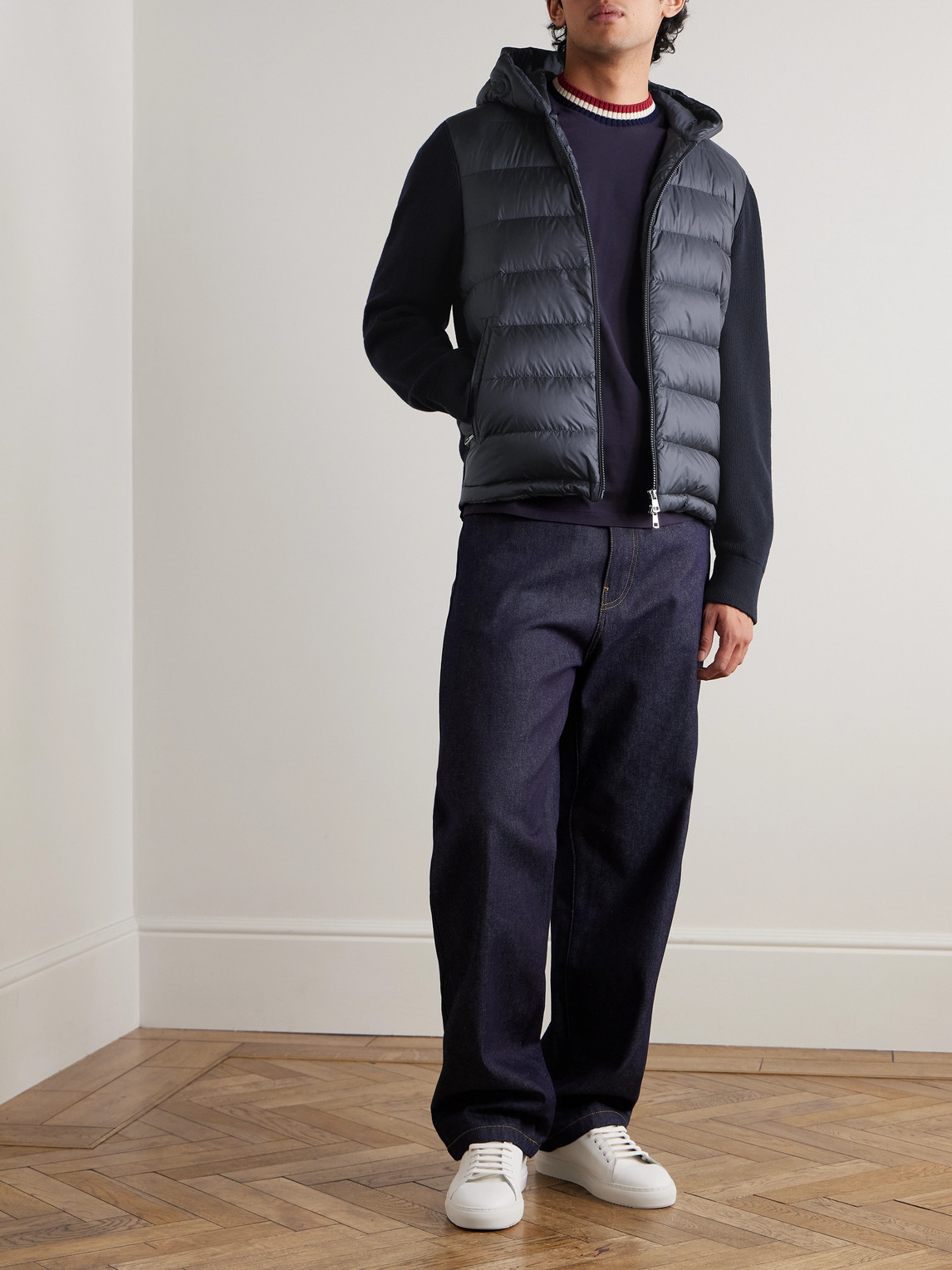 Moncler Logo-appliquéd Wool-trimmed Quilted Shell Hooded Down Zip-up Cardigan
