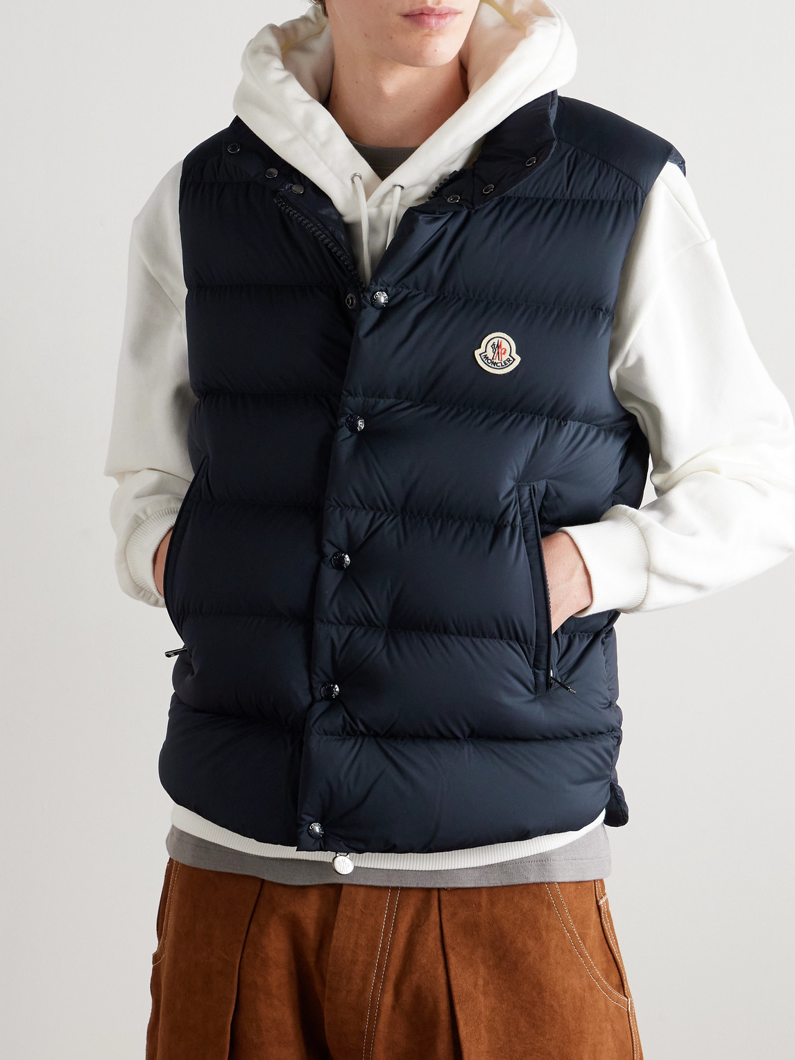 Moncler Tibb Down Gilet In Blue