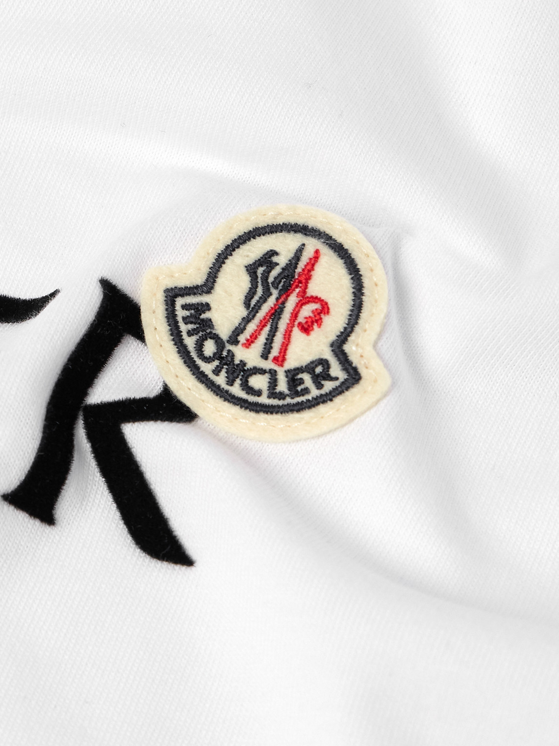 Moncler Enfant Logo Printed Crewneck T-shirt In White