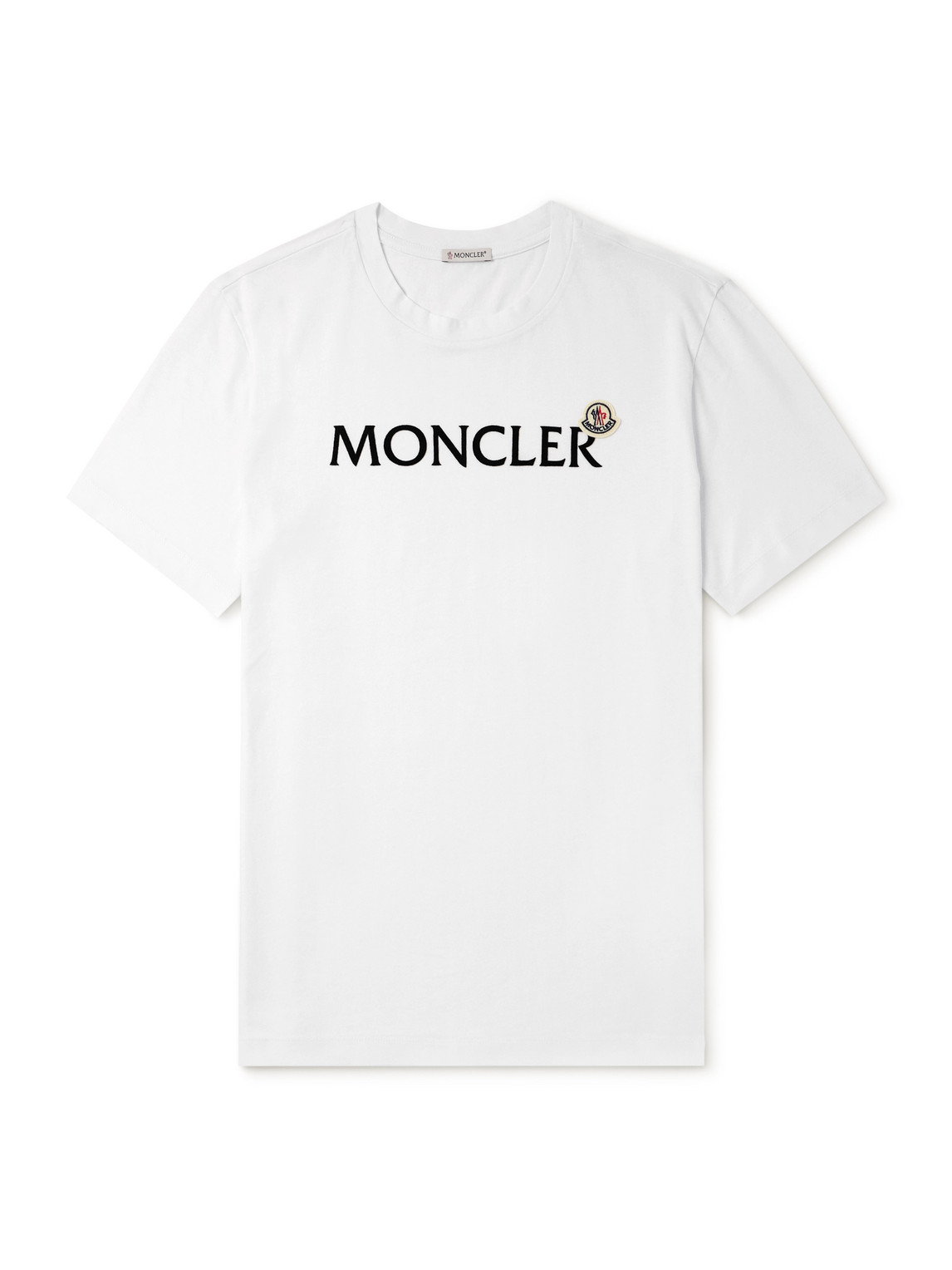 Moncler Enfant Logo Printed Crewneck T-shirt In White