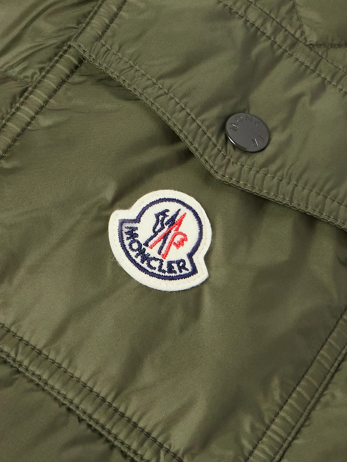 Moncler Najan Logo-appliquéd Quilted Shell Hooded Down Jacket In Green