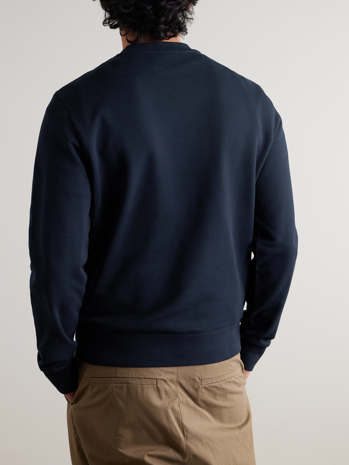 Moncler Crew Neck Cotton Sweatshirt In Black