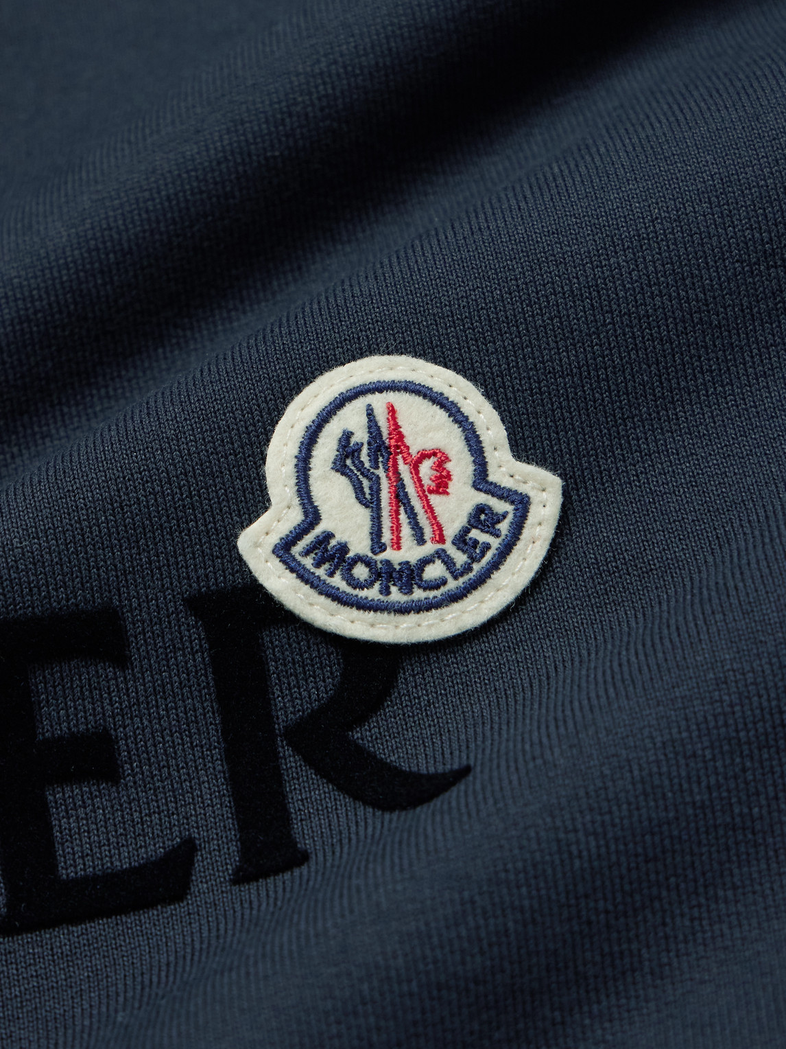 Moncler Crew Neck Cotton Sweatshirt In Black