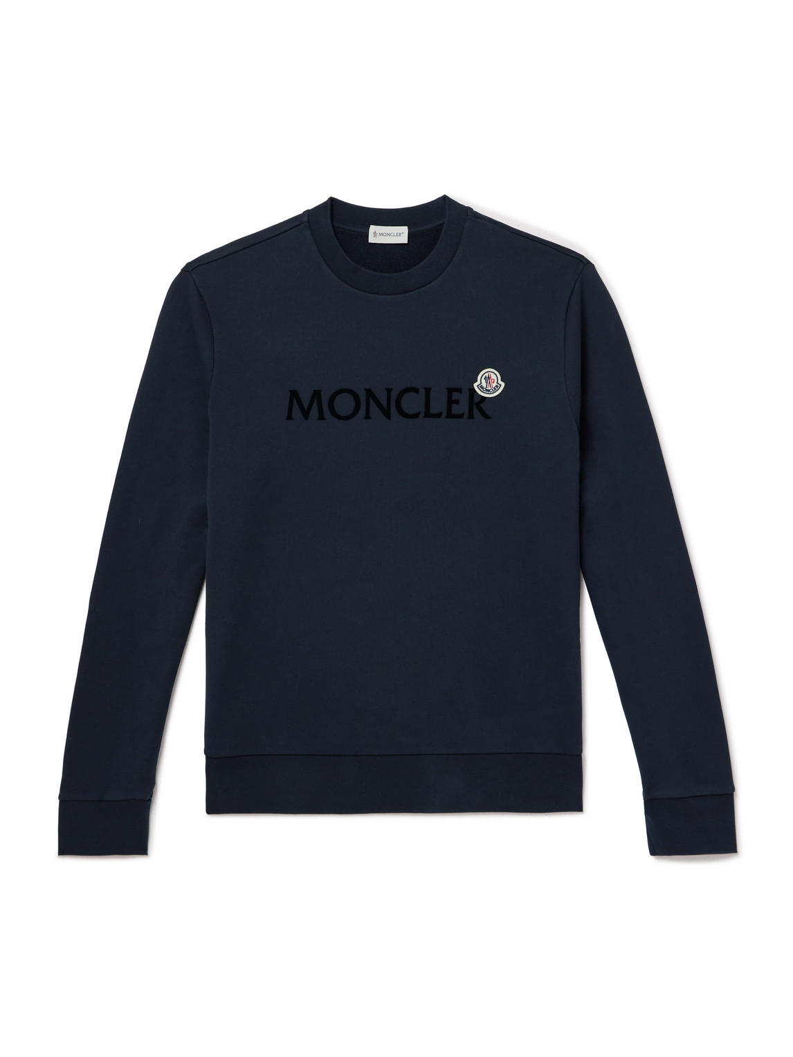 Moncler Crew Neck Cotton Sweatshirt In Black