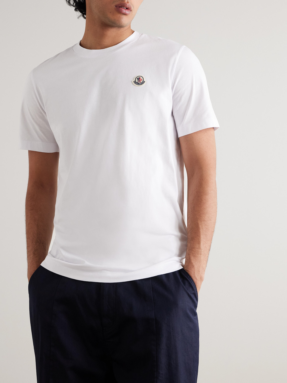 Moncler Logo Cotton Jersey T-shirt In White