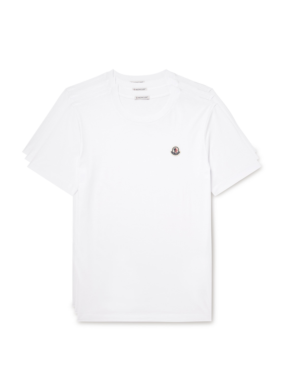 Moncler Logo Cotton Jersey T-shirt In White