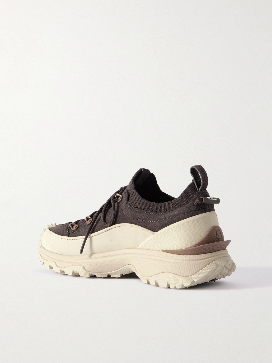 Moncler Sneakers Trailgrip Lite3 En Nubuck Et Daim In Brown