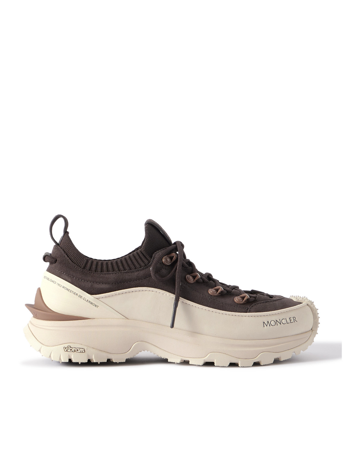 Moncler Sneakers Trailgrip Lite3 En Nubuck Et Daim In Brown