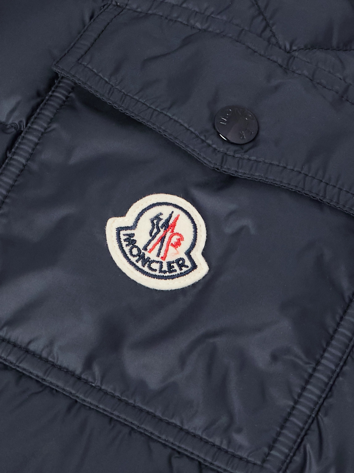 Moncler Najan Logo-appliquéd Quilted Shell Hooded Down Jacket In Blue