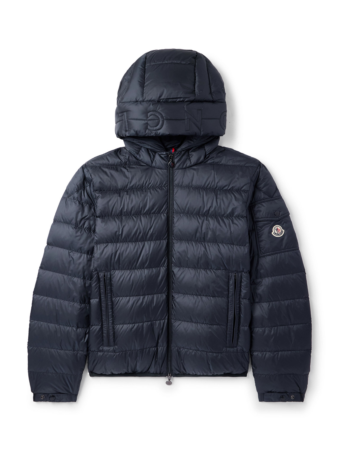 Moncler Najan Logo-appliquéd Quilted Shell Hooded Down Jacket In Blue