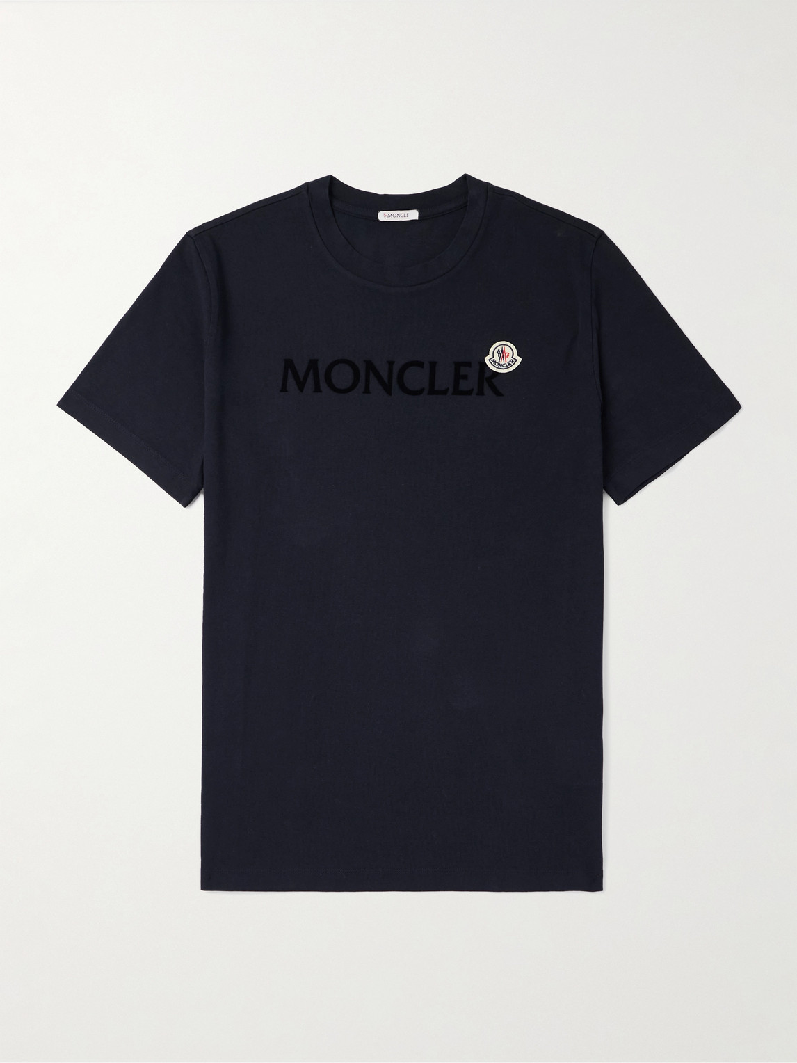 Logo-Flocked Appliquéd Cotton-Jersey T-Shirt