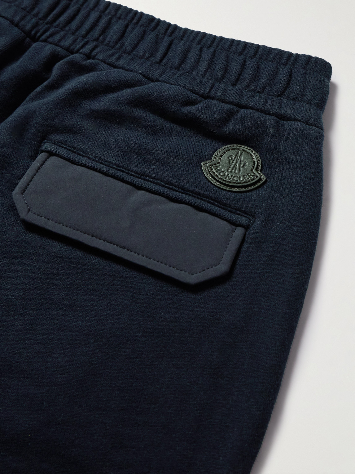 Moncler Straight-leg Cotton And Cashmere-blend Jersey Sweatpants In Blue