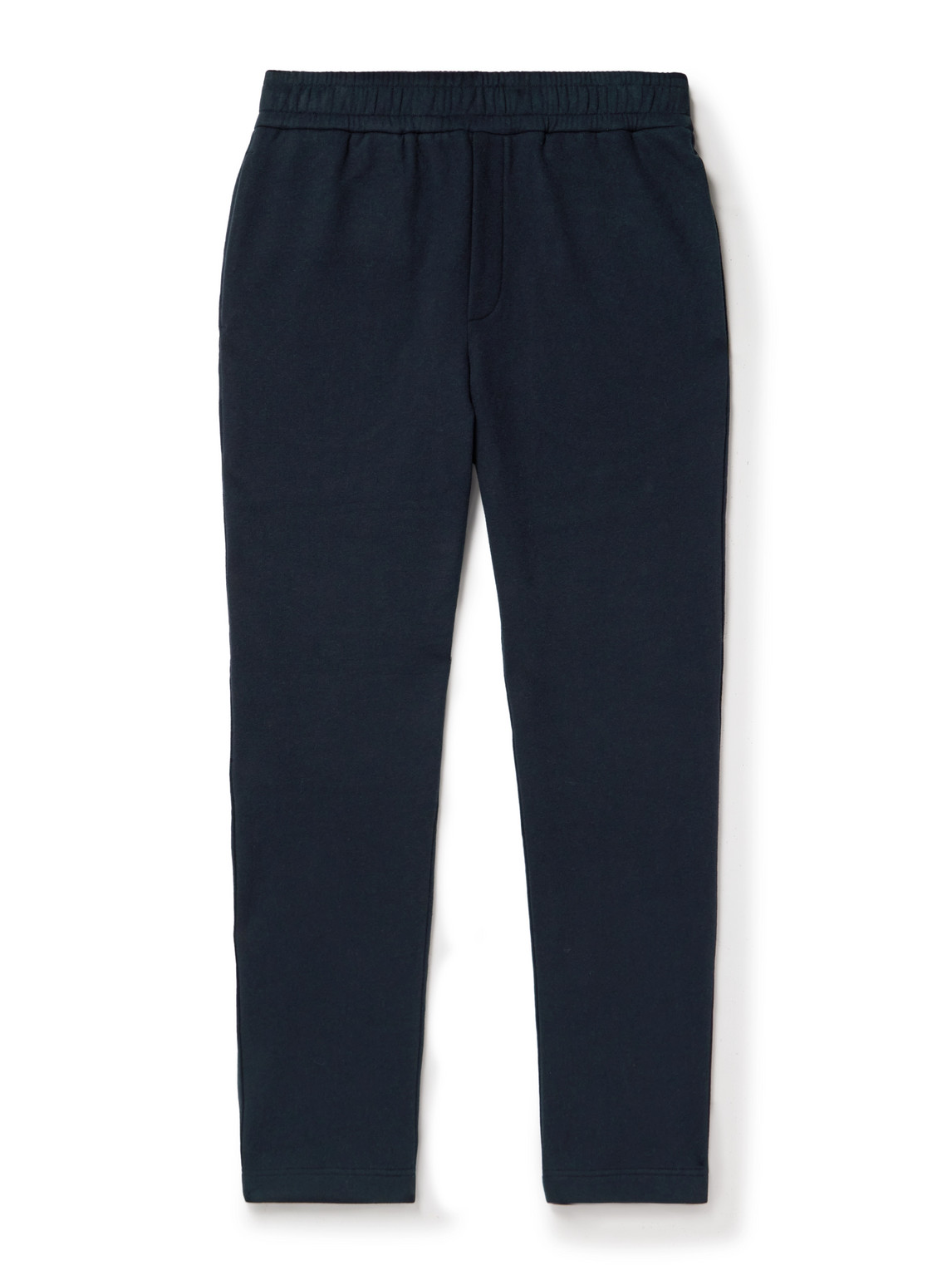 Moncler Straight-leg Cotton And Cashmere-blend Jersey Sweatpants In Blue