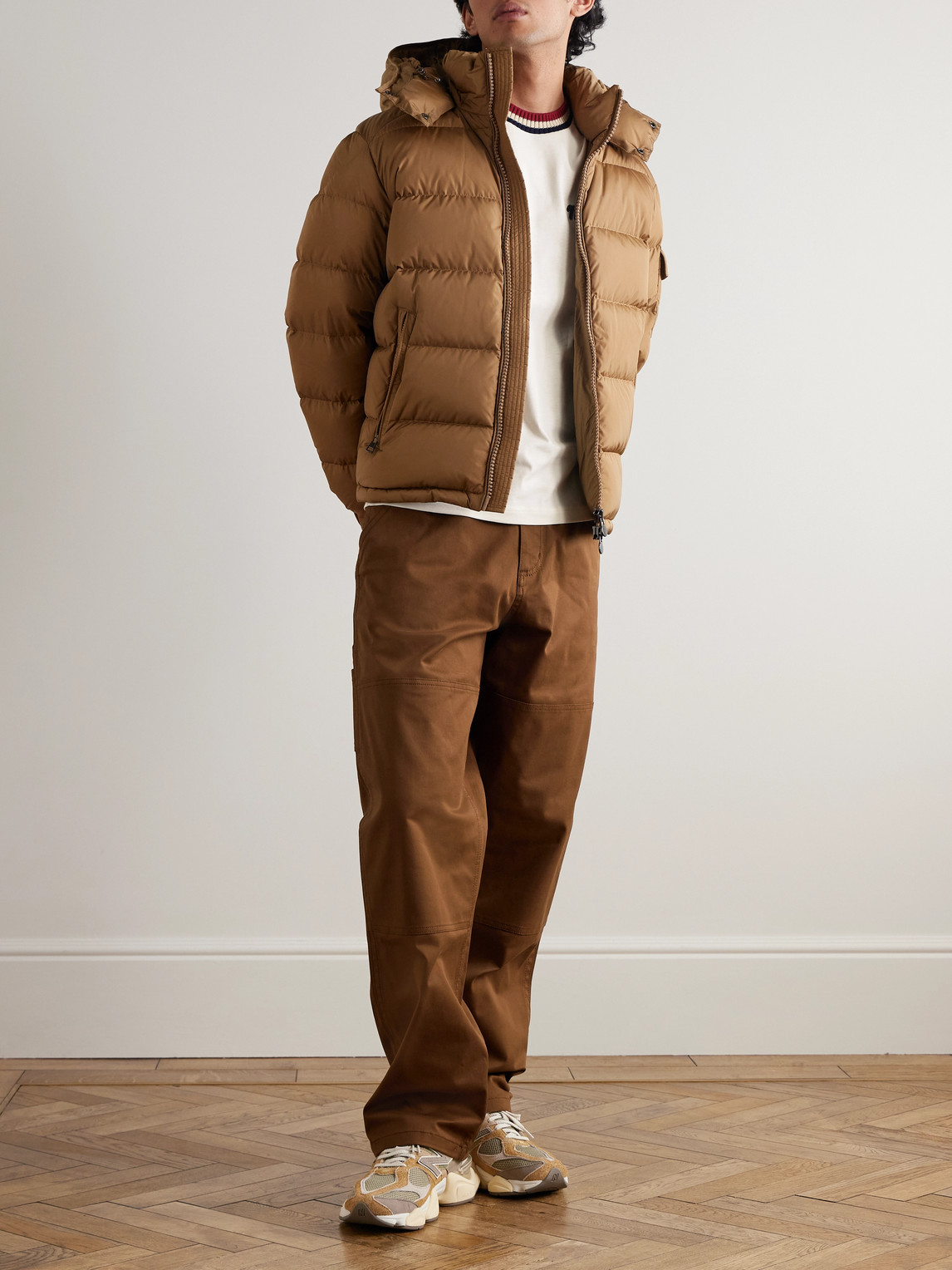 Moncler Straight-leg Panelled Cotton-blend Gabardine Trousers