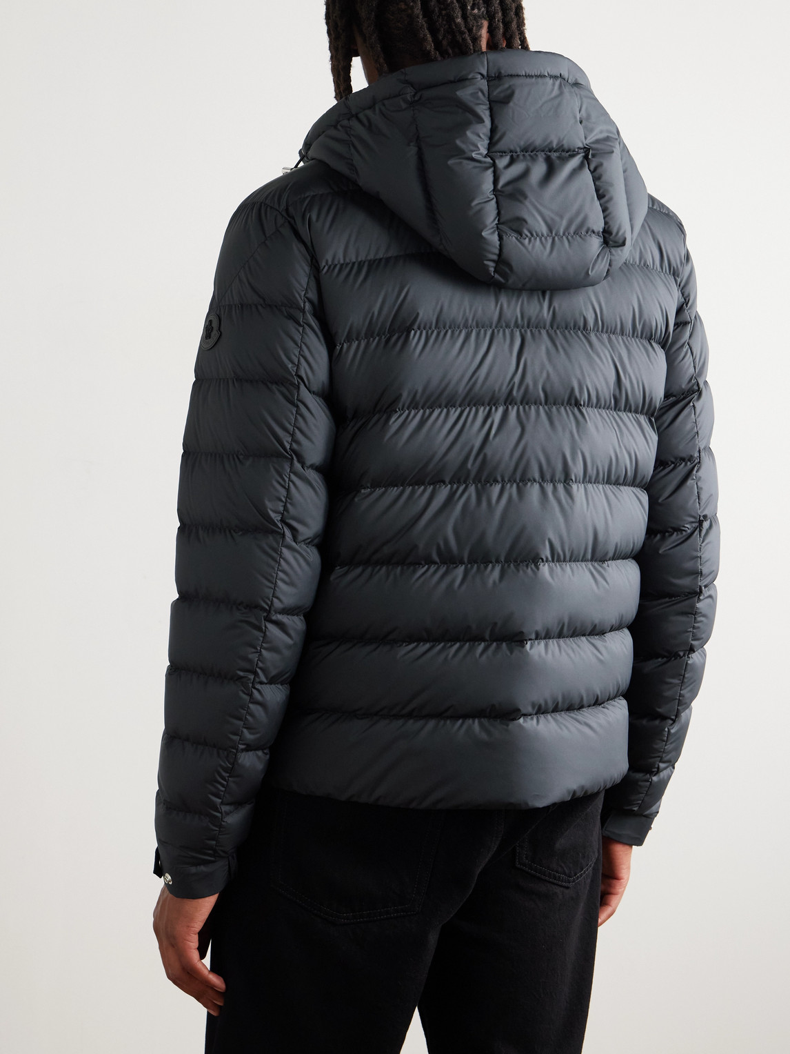 Moncler Arneb Logo-appliquéd Quilted Shell Hooded Down Jacket In Gray