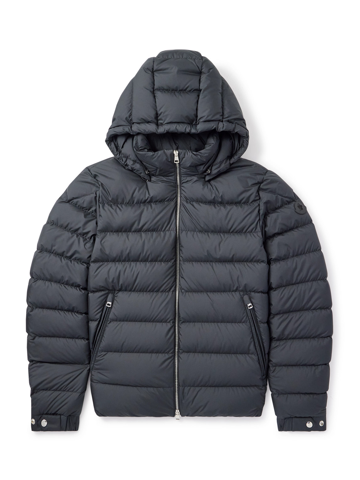 Moncler Arneb Logo-appliquéd Quilted Shell Hooded Down Jacket In Gray