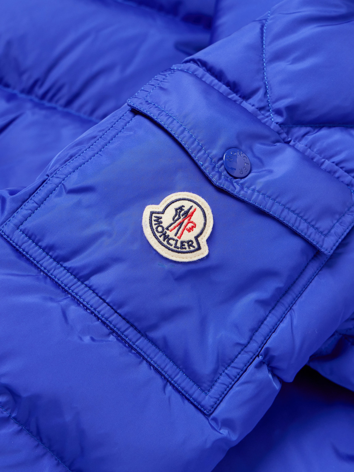 Moncler Maya Nylon Down Jacket In Blue