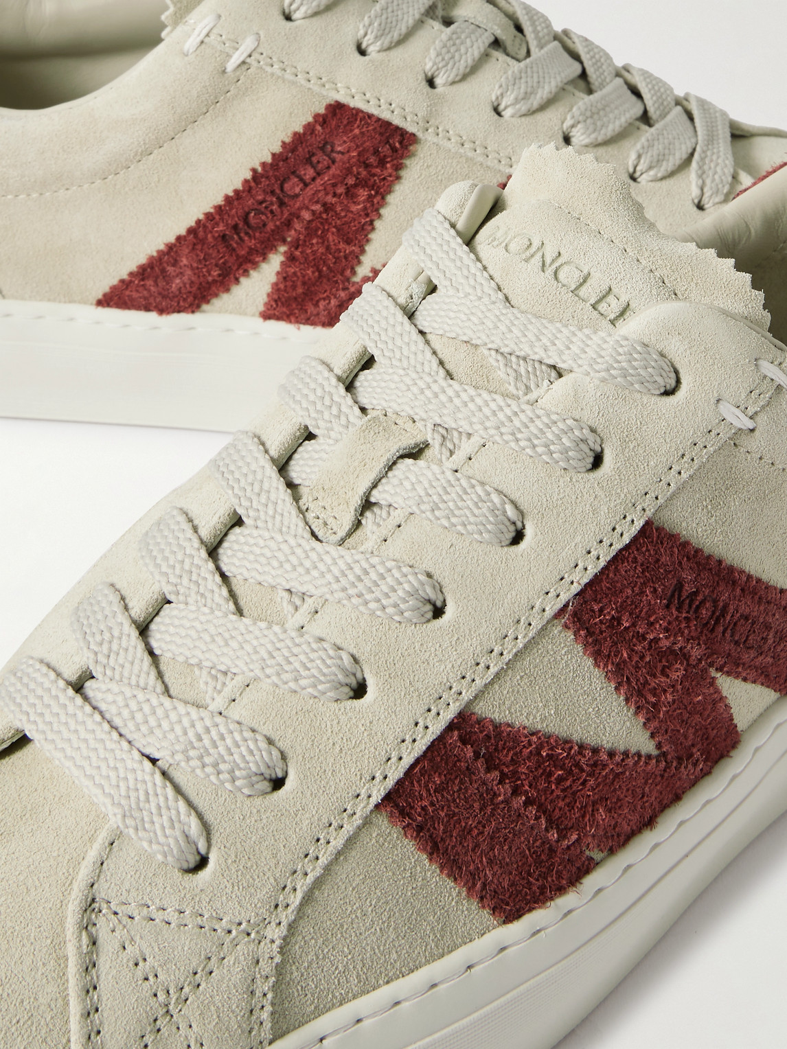 【関税込み】Moncler ホワイト＆ブラウン Monaco 2 スニーカー Monaco2 Suede Sneakers - Men | Moncler | White | women | ID