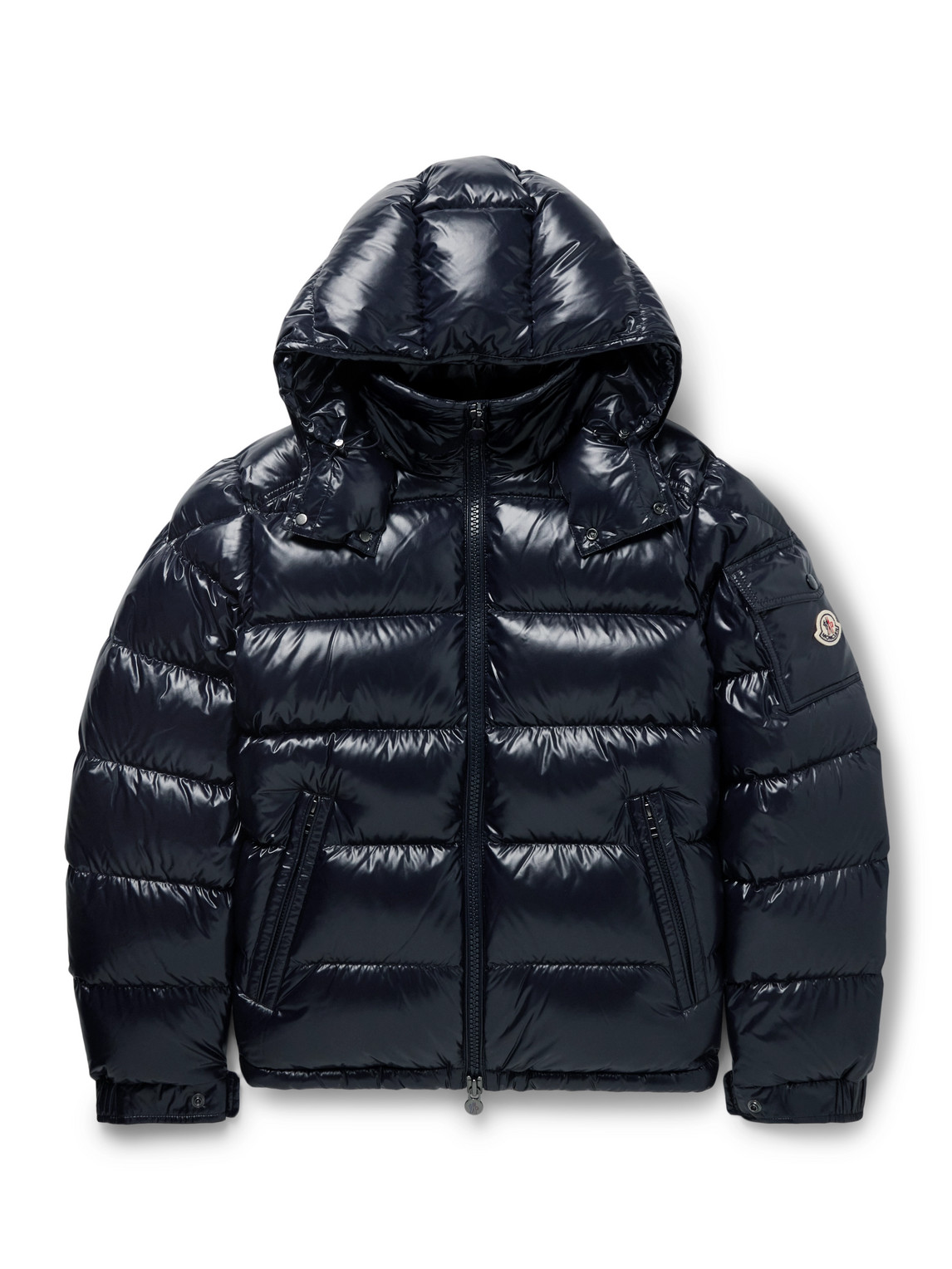 Maya Logo-Appliquéd Quilted Nylon Hooded Down Jacket
