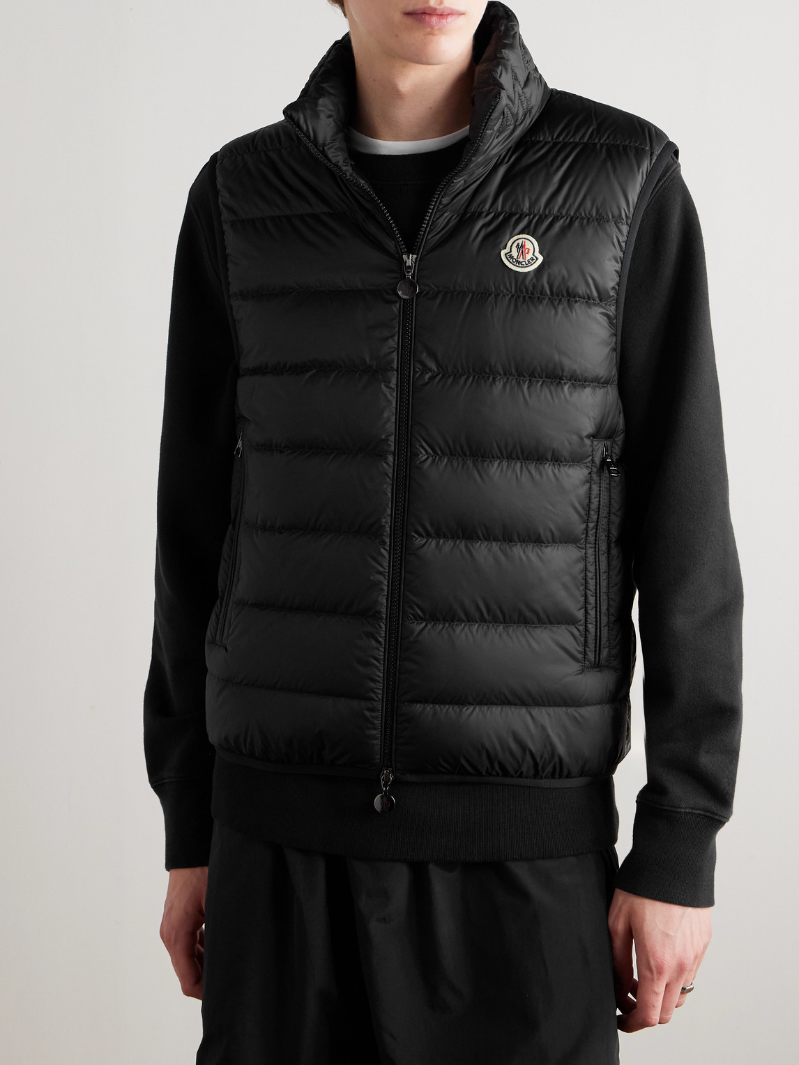 Moncler Rocoque Logo-appliquéd Quilted Shell Down Gilet In Black