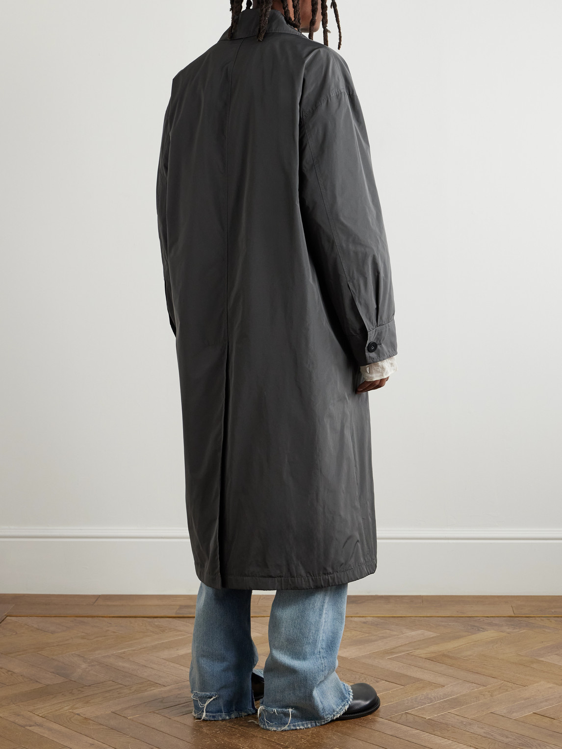 Jil Sander Shell Overcoat In Gray