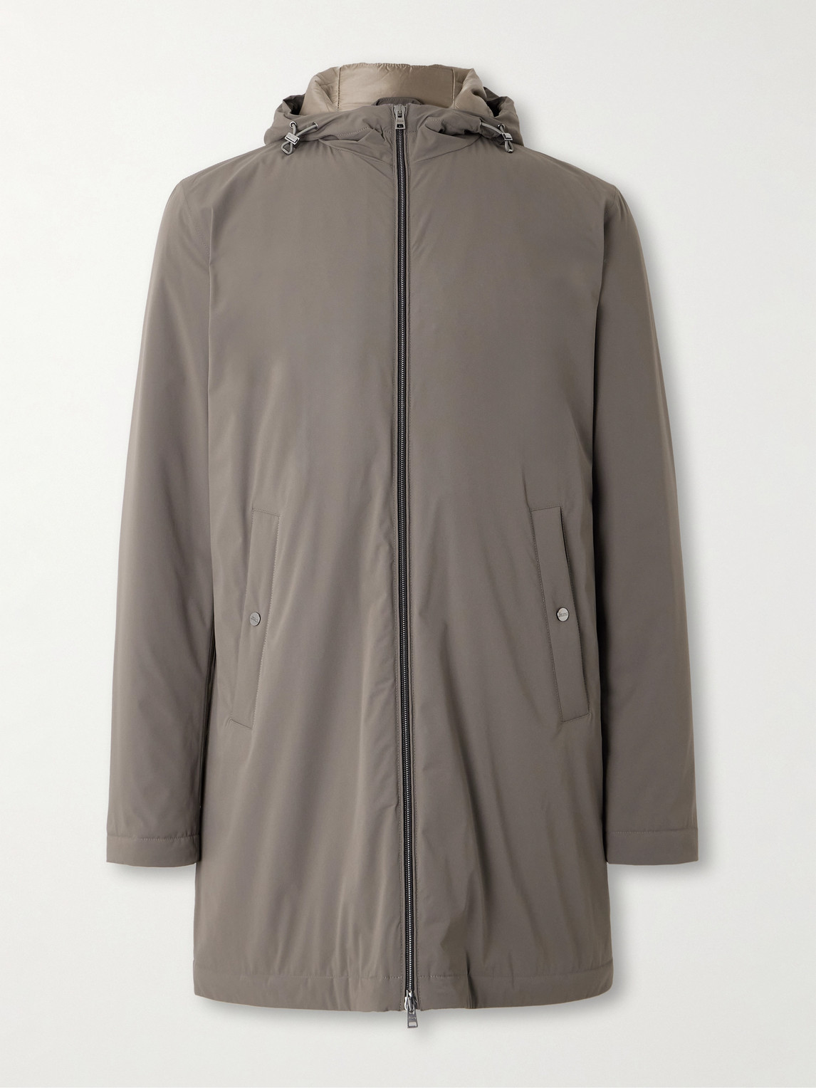 Herno Padded Shell Hooded Parka In Brown