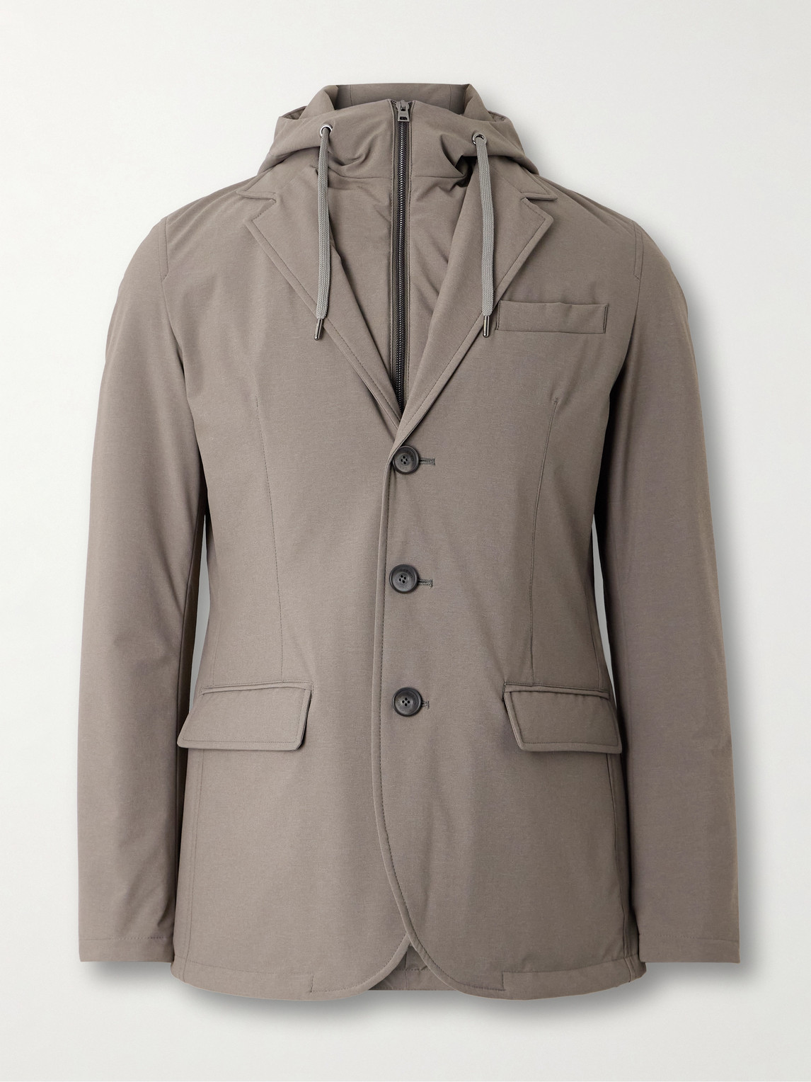 Herno Resort Blazer In Nylon Comfort Stretch In Brown