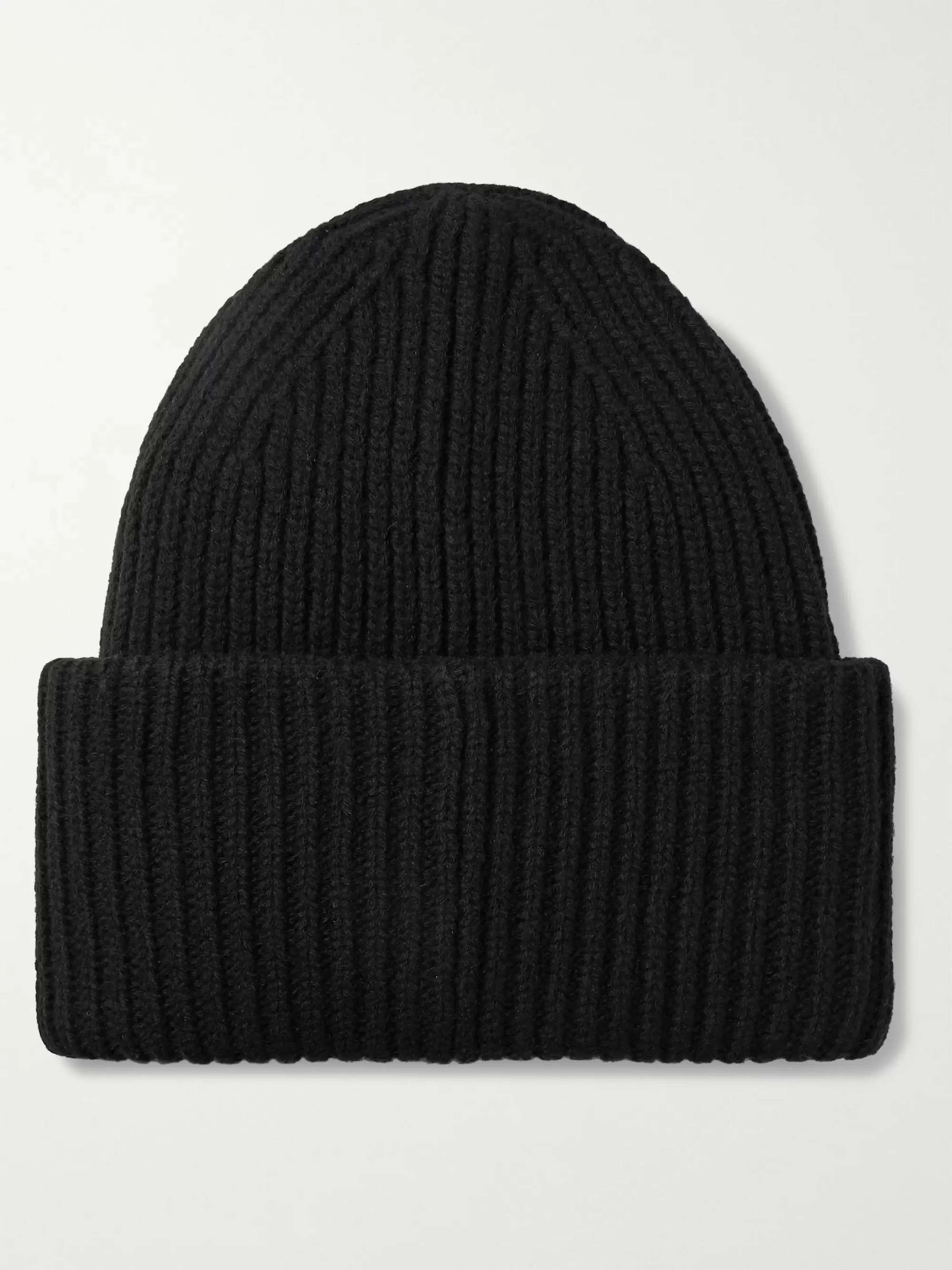 ACNE STUDIOS Pansy Logo-Appliquéd Ribbed Wool Beanie