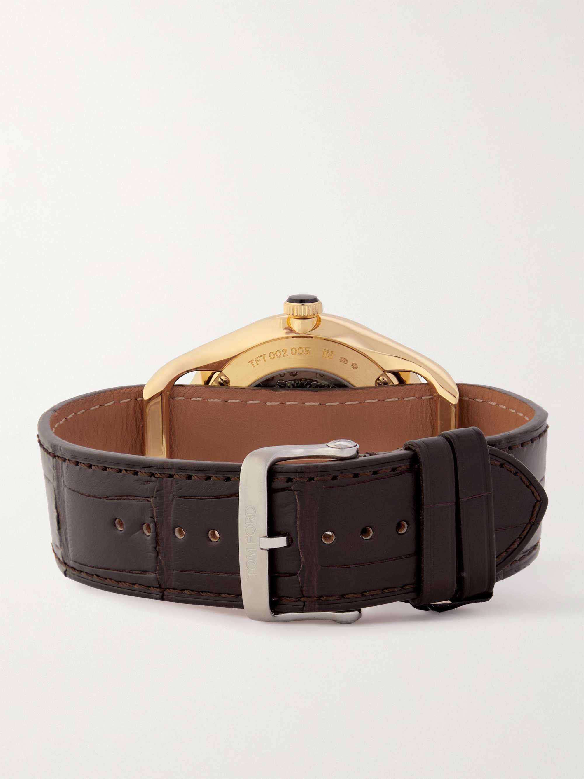 TOM FORD TIMEPIECES 002 Automatic 40mm 18-Karat Gold and Alligator Watch