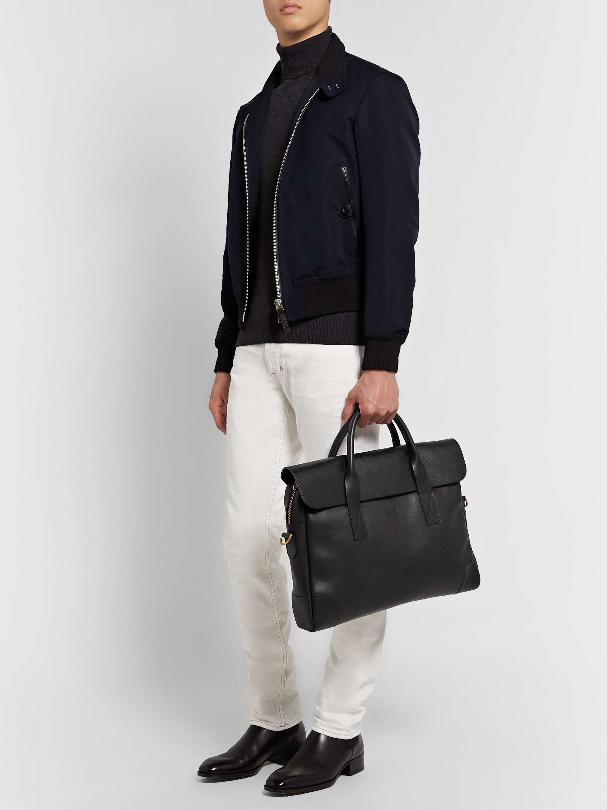 BENNETT WINCH Full-Grain Leather Briefcase for Men | MR PORTER