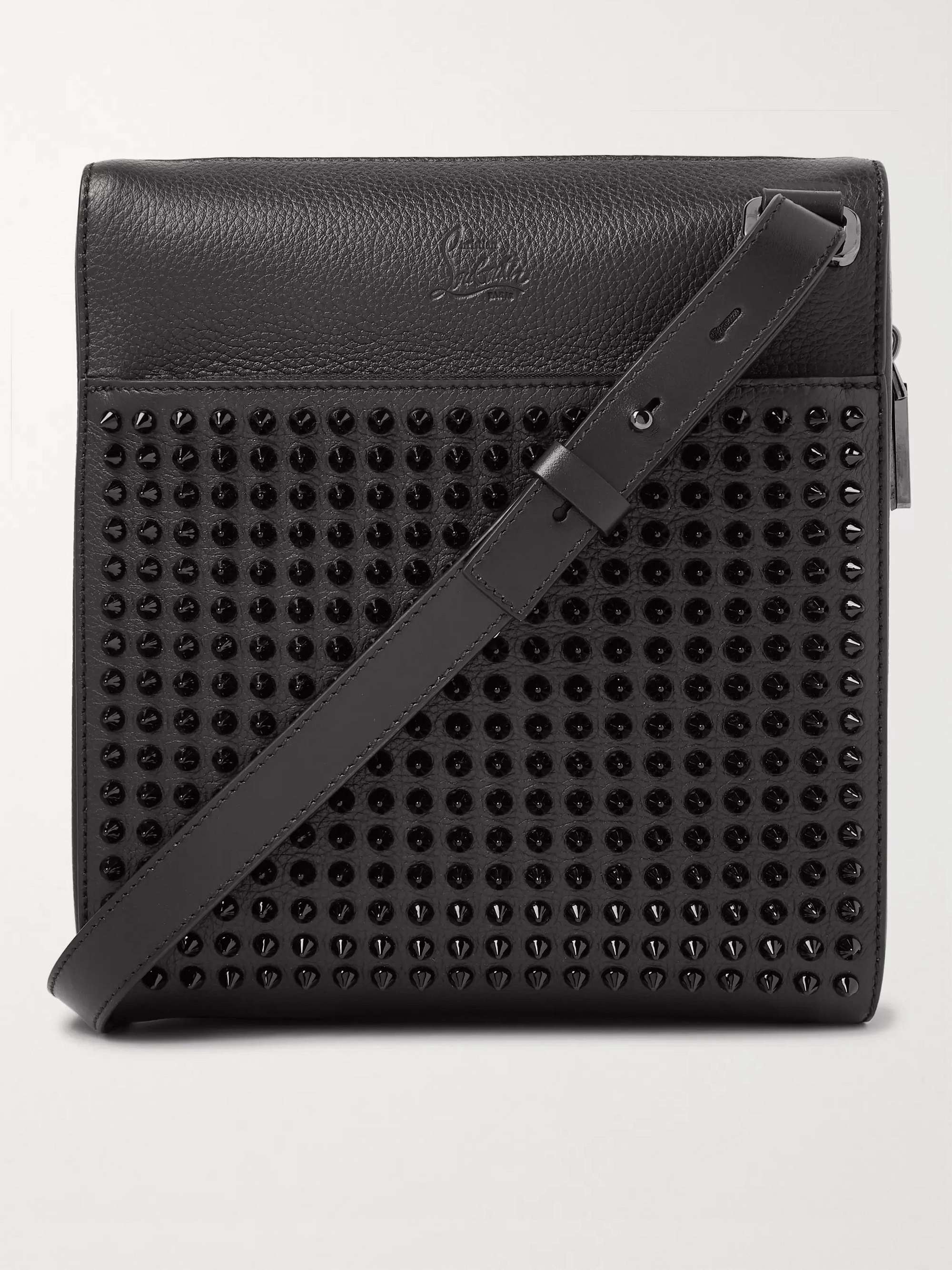 CHRISTIAN LOUBOUTIN Benech Reporter Spiked Leather Messenger Bag
