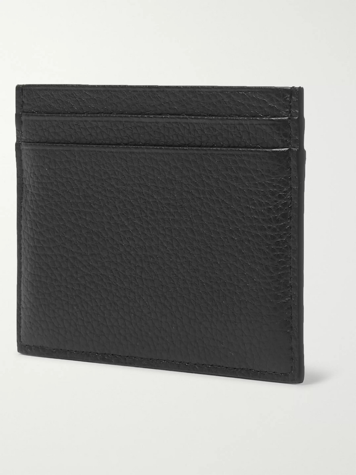 Shop Christian Louboutin Logo-debossed Rubber And Leather Cardholder In Black