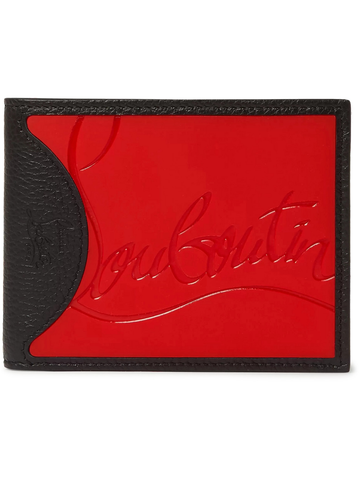 Christian Louboutin Logo-debossed Leather And Pu Billfold Wallet In Black