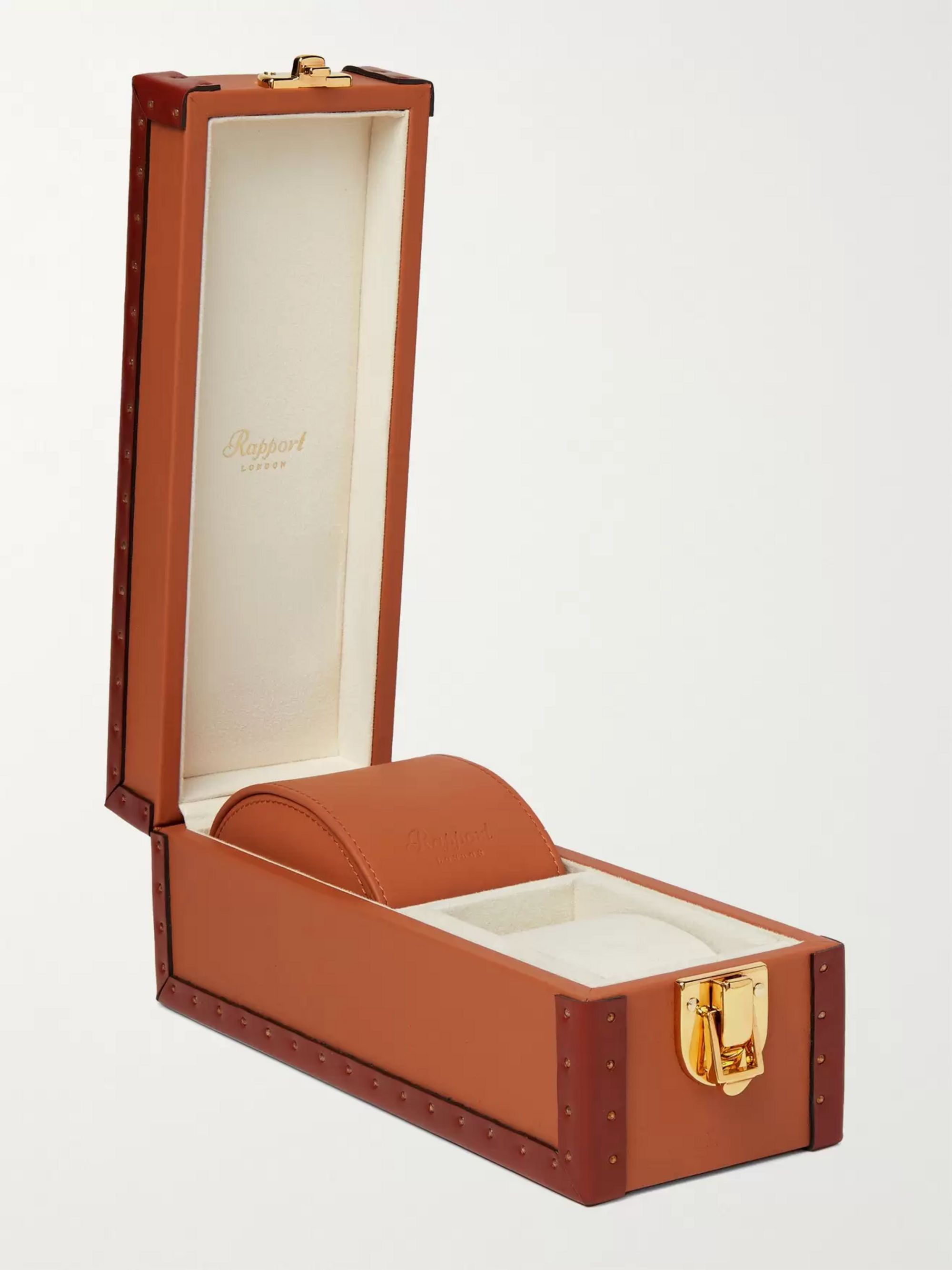 RAPPORT LONDON Kensington Studded Leather Two-Watch Box